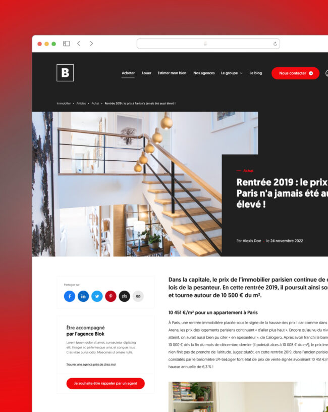 Concept d’un site institutionnel pour un groupe Immobilier