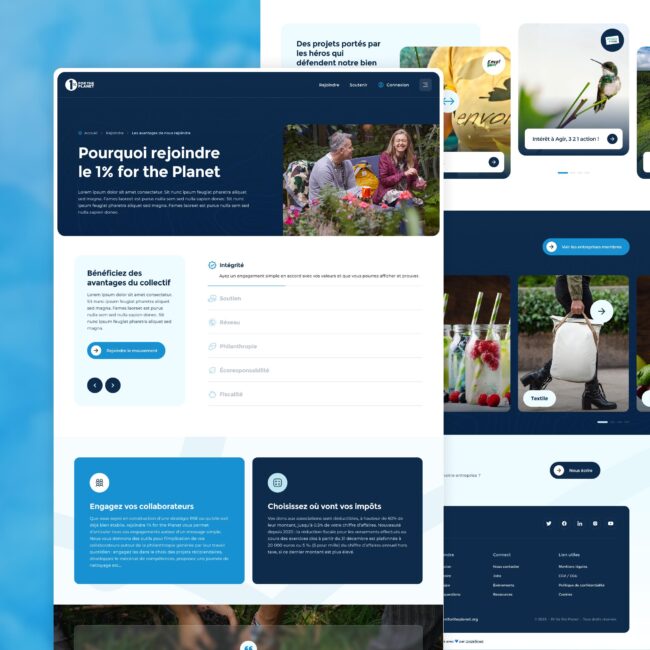 Refondre le site de 1% for the Planet France : Allier visibilité, modernité et efficacité